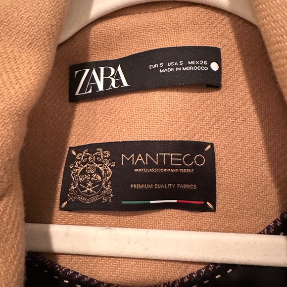 Zara Tan Wool Blend Long Coat (Small) - Picture 2 of 3